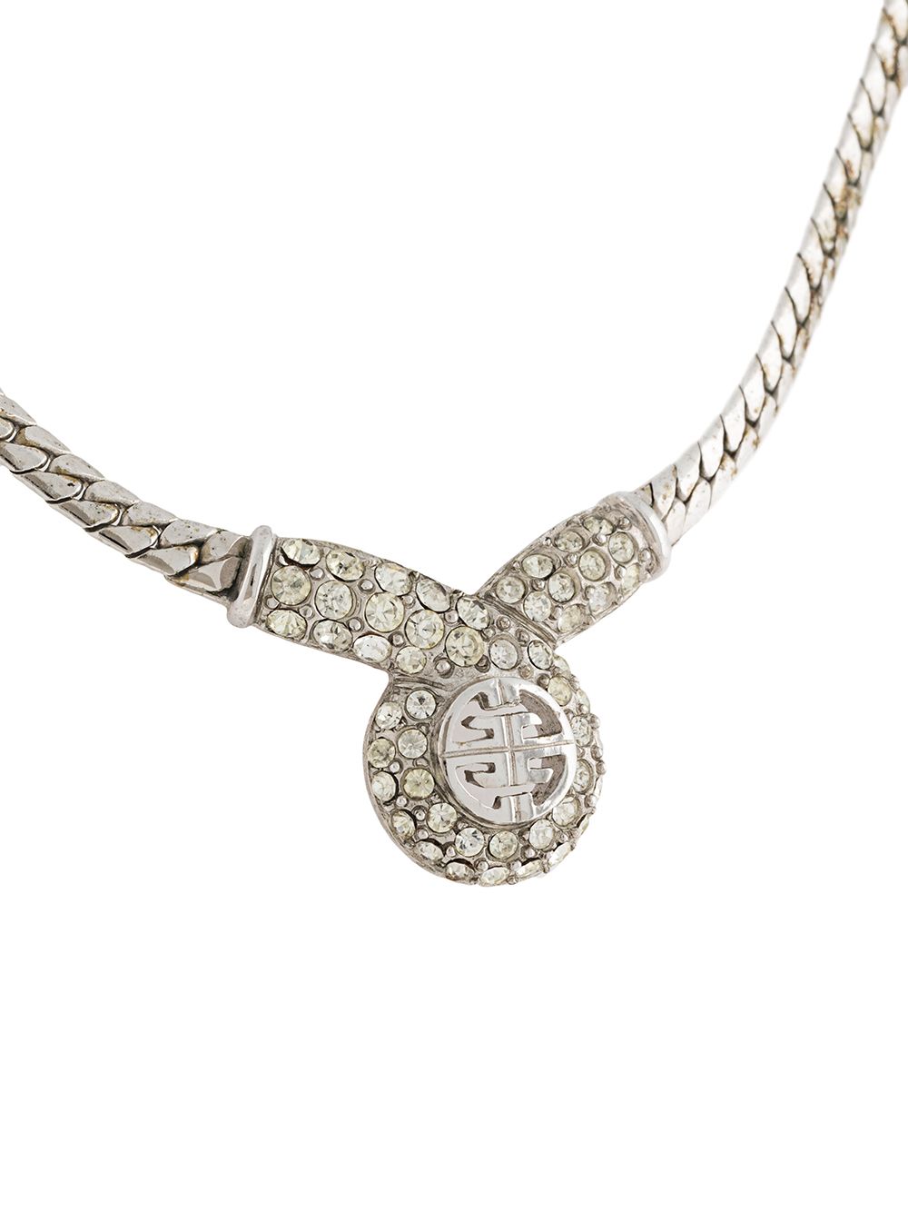 Pre-owned Givenchy 1980‐1990s 4g Pendant Necklace In Silver