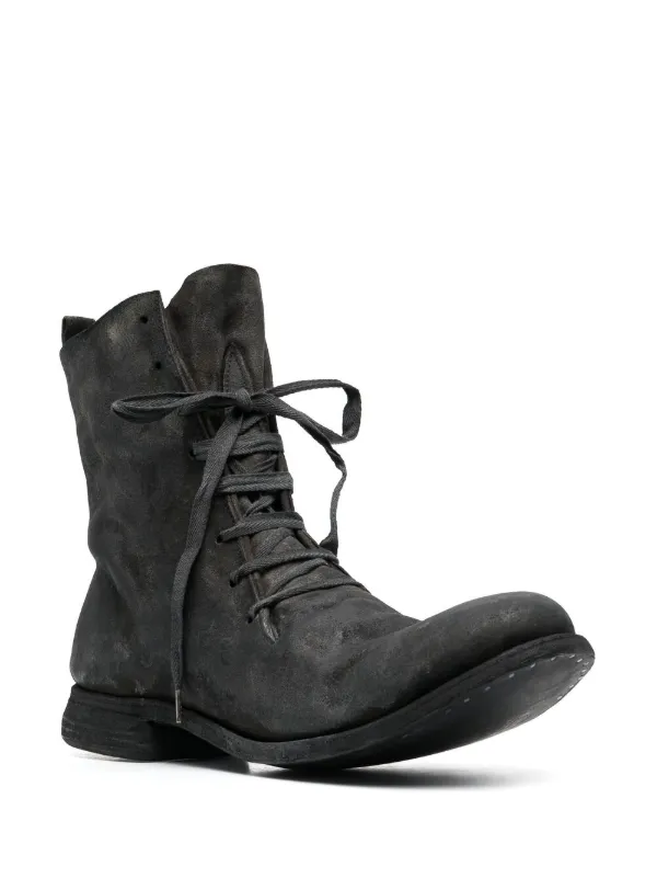 distressed lace up boots