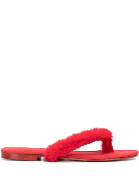 Madison.Maison Ivanka artificial fur flip-flops