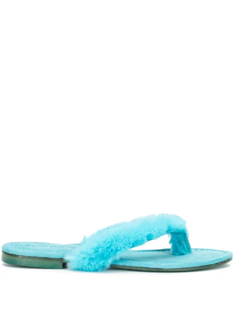 Madison.Maison Ivanka artificial fur thong sandal