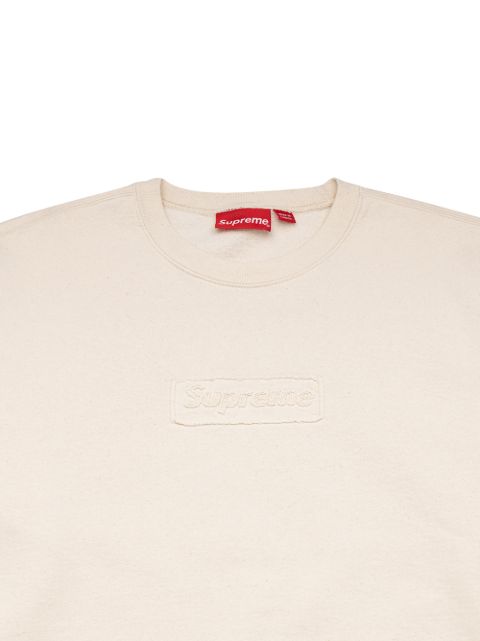 supreme cutout logo crewneck heather grey