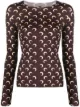 Image 1 of Marine Serre moon-print slim-fit top