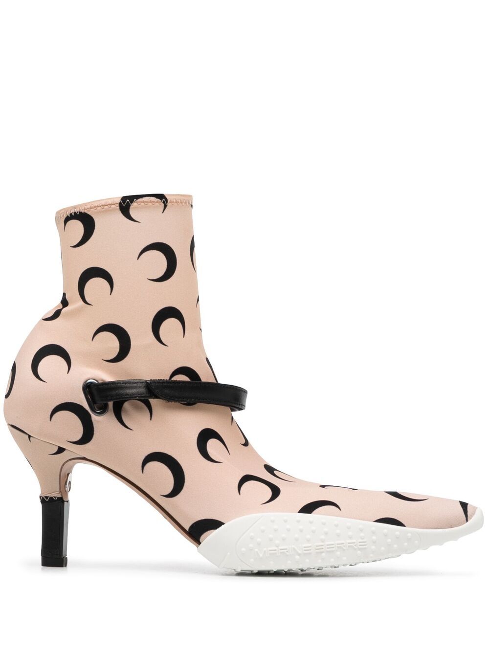 Marine Serre Moon-print Ankle Boots In Neutrals