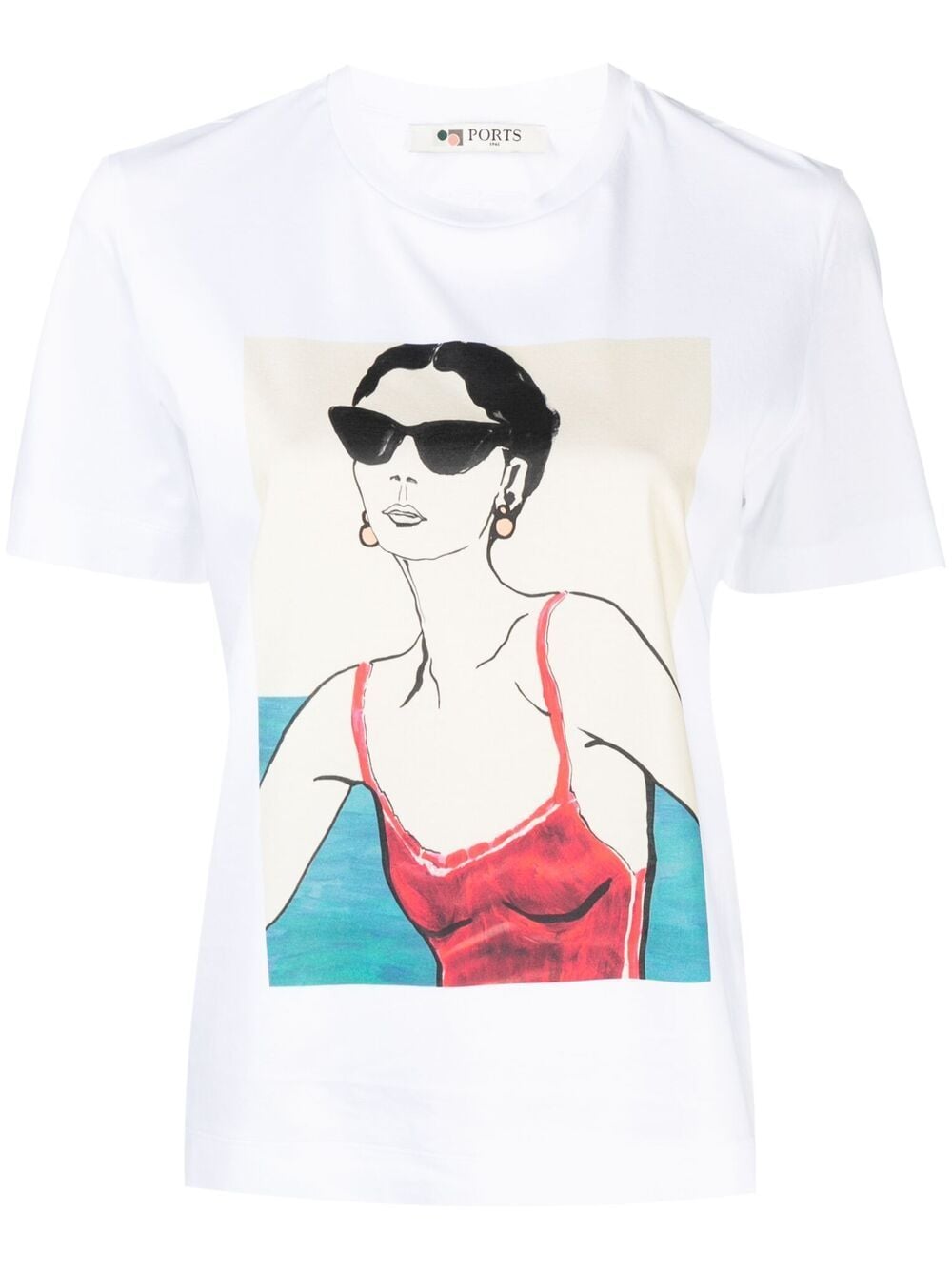 Ports 1961 Graphic-print Cotton T-shirt In Weiss