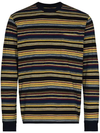 Shop BEAMS PLUS striped long-sleeve T 