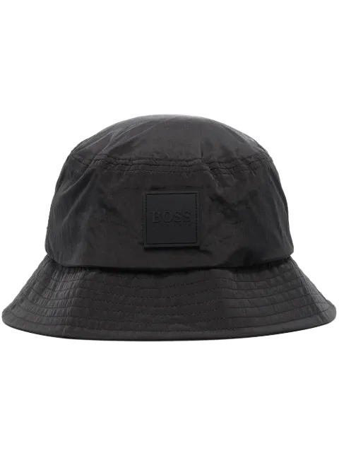 BOSS logo-patch bucket hat