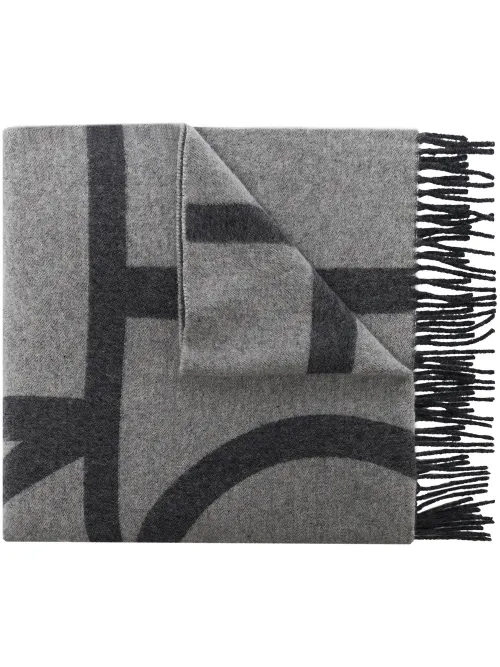 Écharpe oversize à motif monogrammé - TOTEME - Modalova