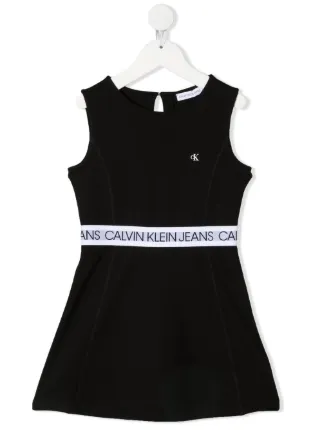 Calvin Klein Kids logo waistband Skater Dress Farfetch
