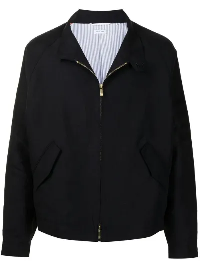 Thom Browne linen bomber jacket blue 