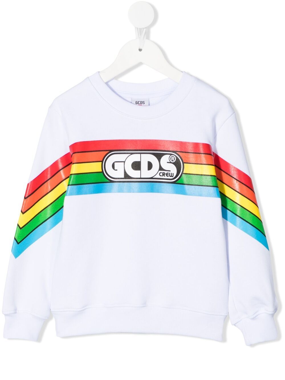 Gcds Rainbow Logo Hoodie In White