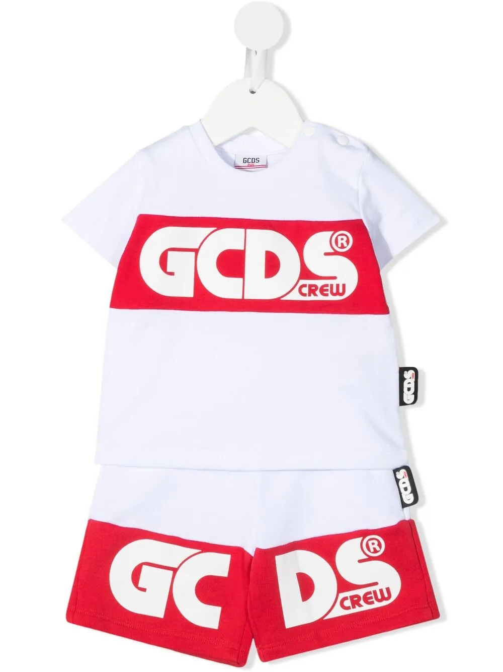 Gcds Babies' Colour-block Logo-print Set In 白色