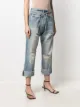 R13 distressed-finish straight-leg jeans