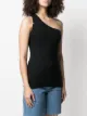 Patrizia Pepe ribbed one shoulder tank top