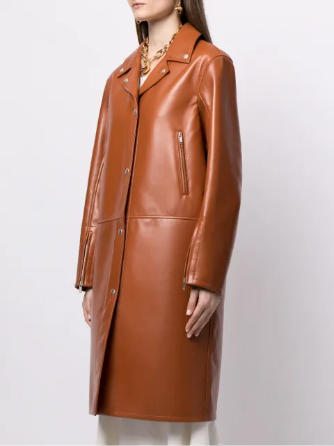 jil sander leather coat