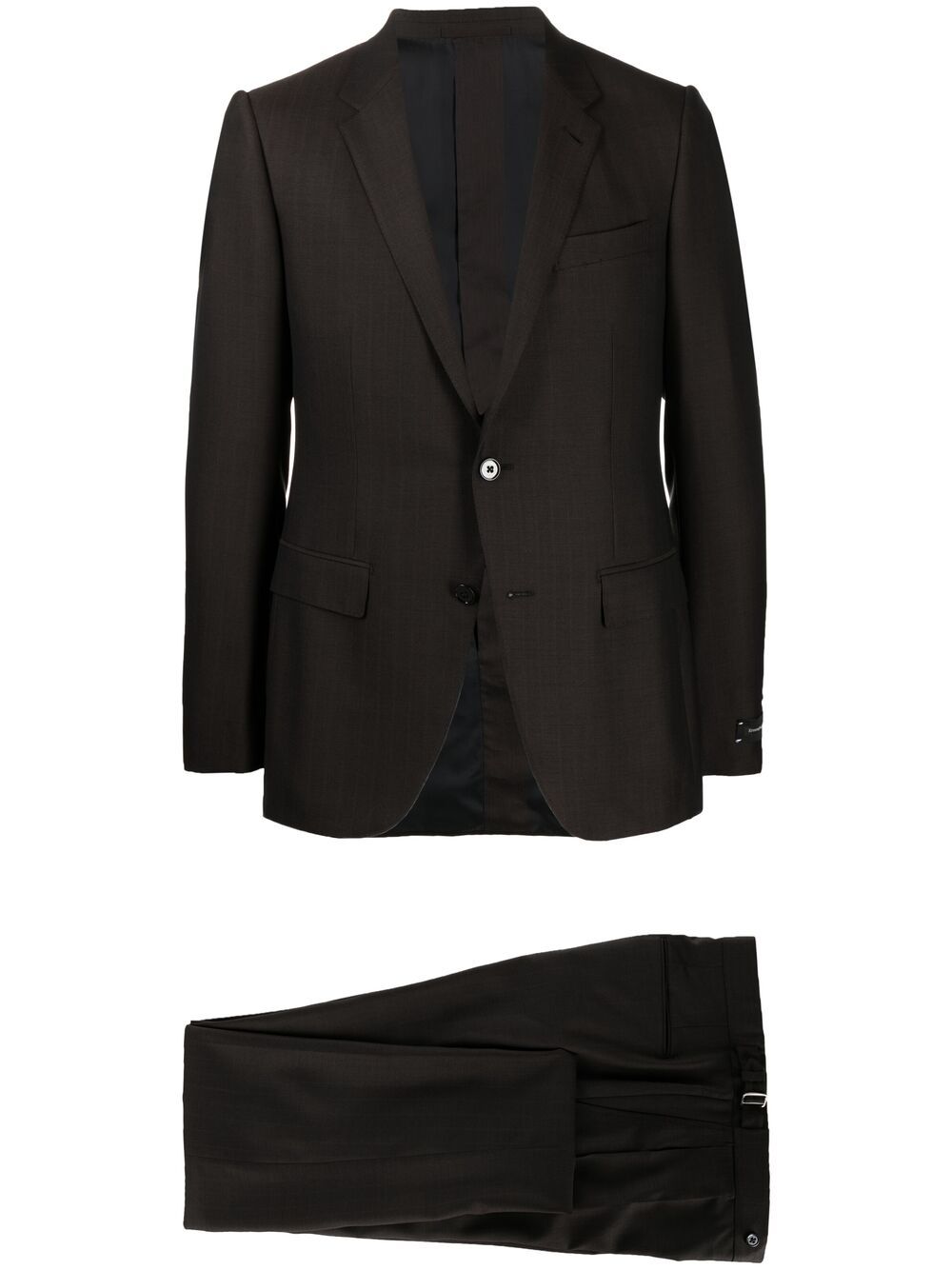 Ermenegildo Zegna Single-breasted Two-piece Suit In Brown