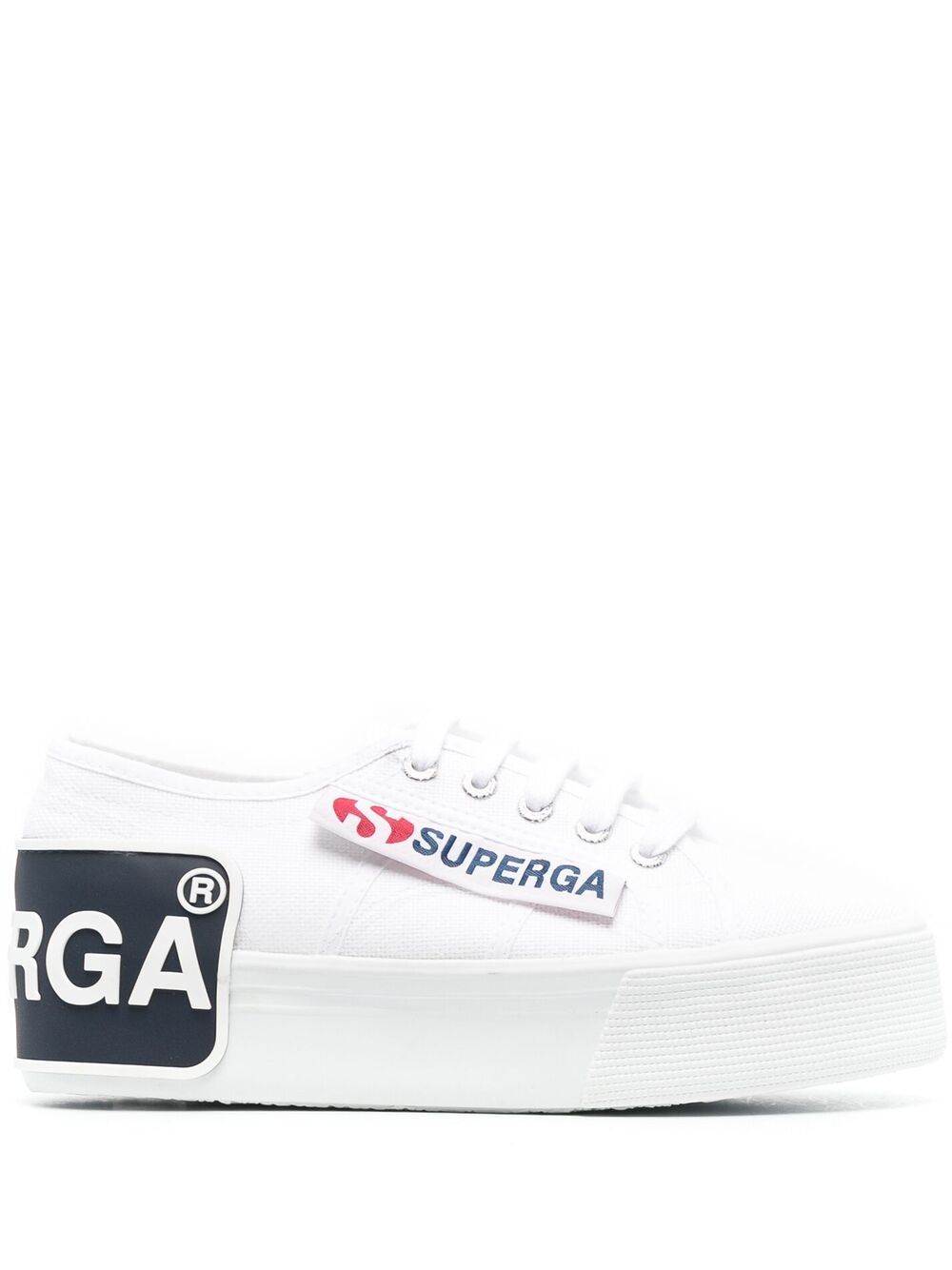 фото Superga logo-patch platform sneakers