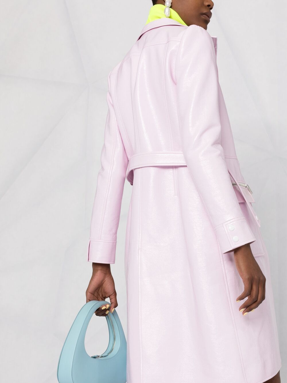 Shop Courrèges Logo-patch Trench Coat In Pink