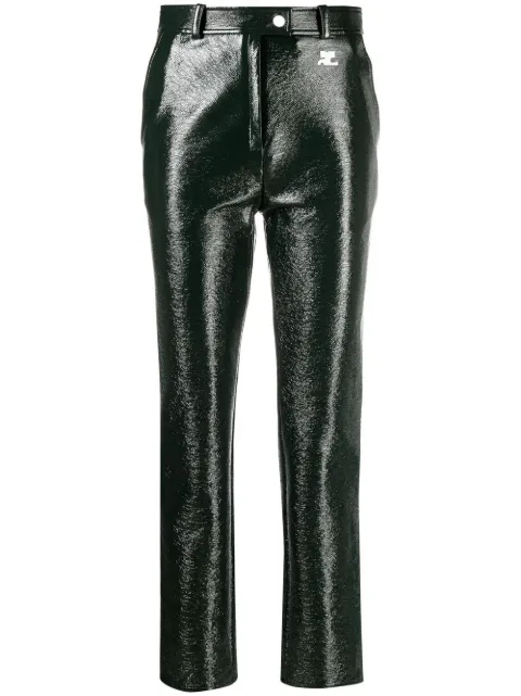 Courrèges slim-cut vinyl trousers