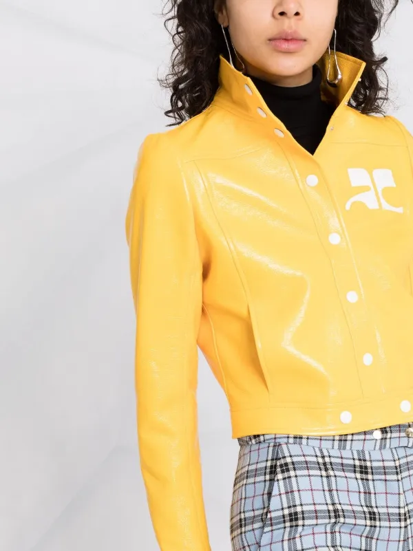 yellow cropped jacket