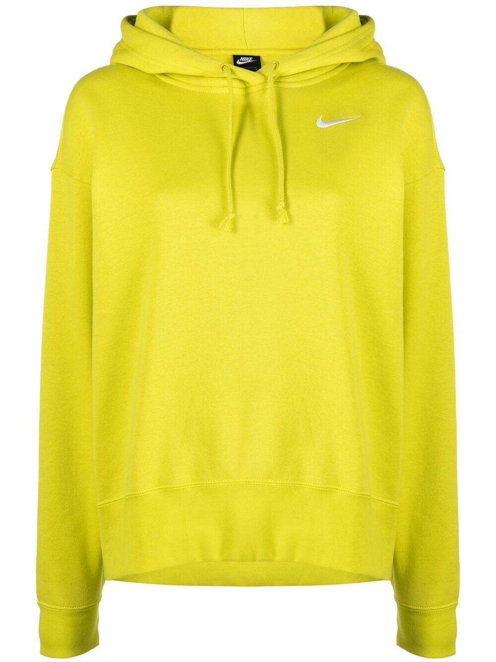 Nike Embroidered Logo Rib-trimmed Hoodie In Yellow