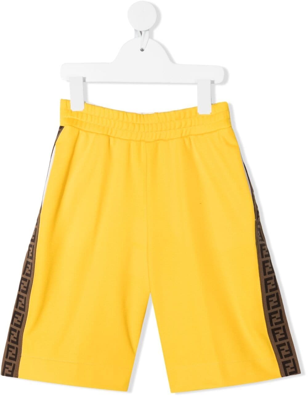 Fendi Kids' Logo-trim Shorts In Yellow