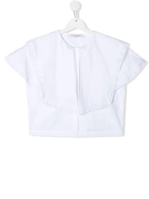 Philosophy Di Lorenzo Serafini Kids TEEN ruffle-trimmed cotton shirt