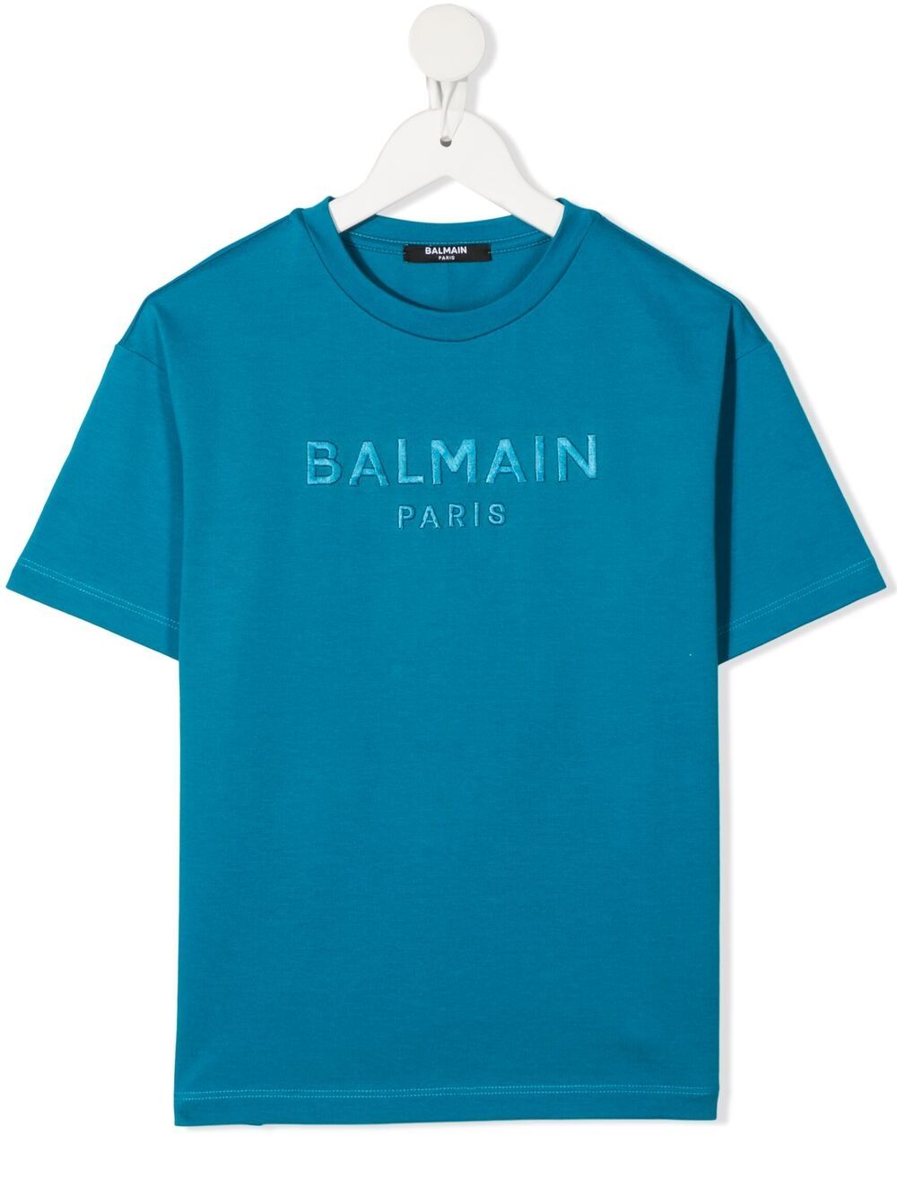 Balmain Kids' Embroidered-logo T-shirt In Blue