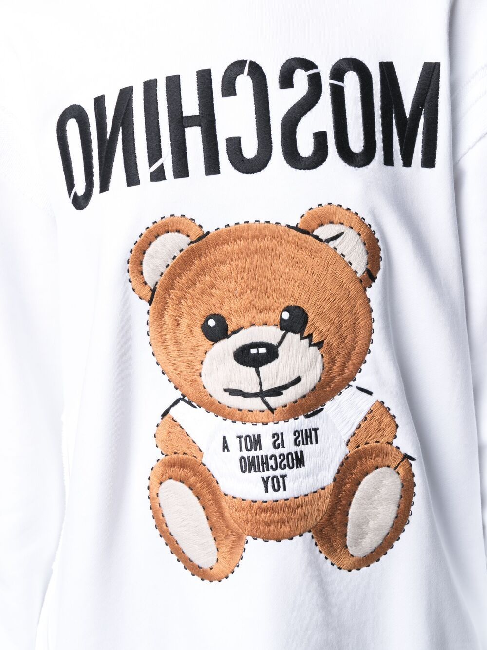 фото Moschino платье-худи с нашивкой teddy bear