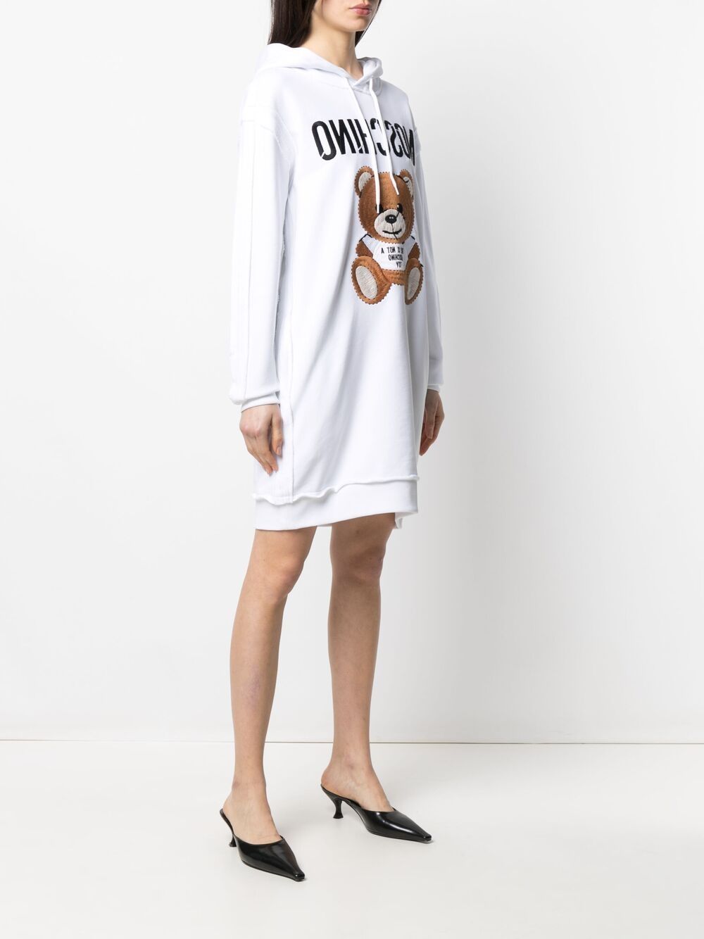 фото Moschino платье-худи с нашивкой teddy bear