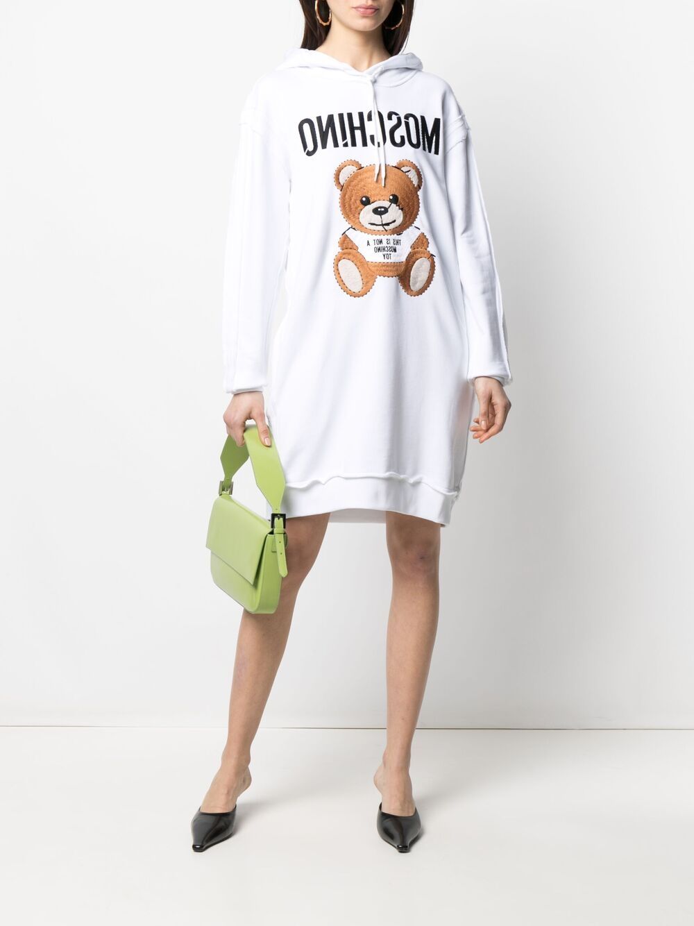 фото Moschino платье-худи с нашивкой teddy bear