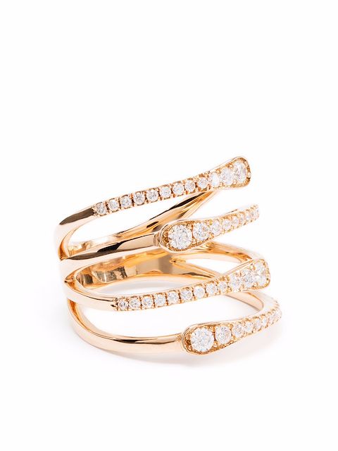Monan 18kt Gelbgold-Stapelring mit Diamanten