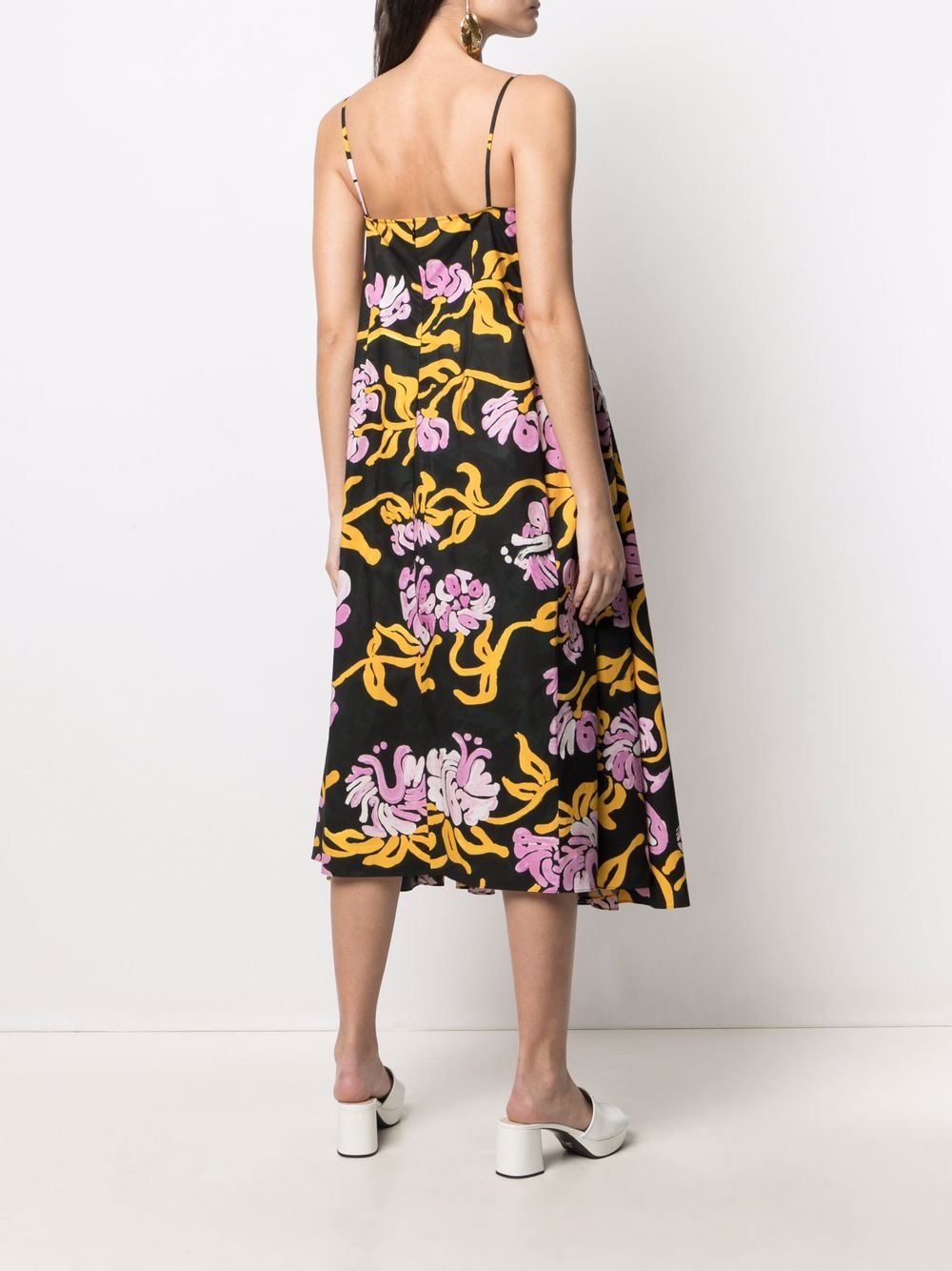 Marni graphic-print Pleated Midi Dress - Farfetch