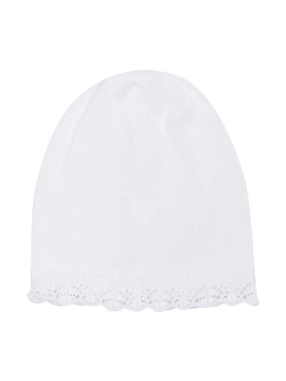 

Siola scallop-hem knitted beanie - White