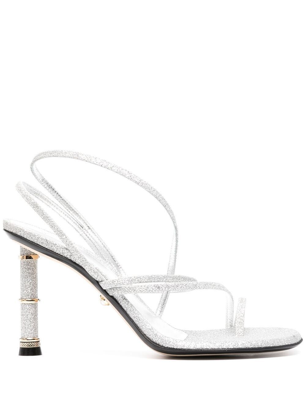 Alevì Carlotta Glittered Sandals In Silver