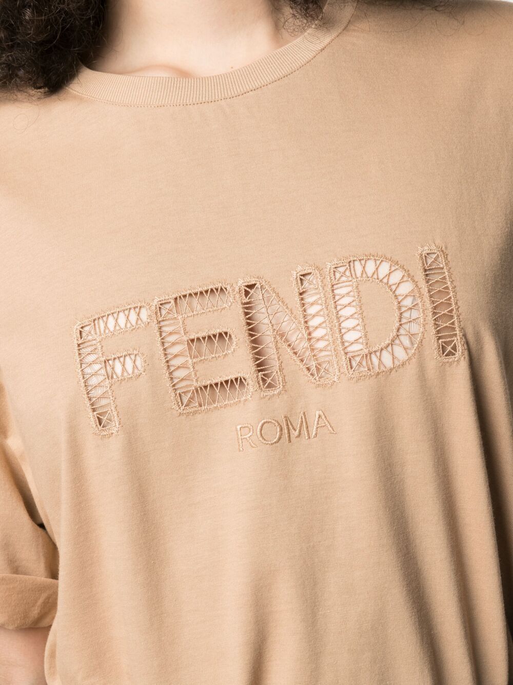 фото Fendi футболка с вырезанным логотипом