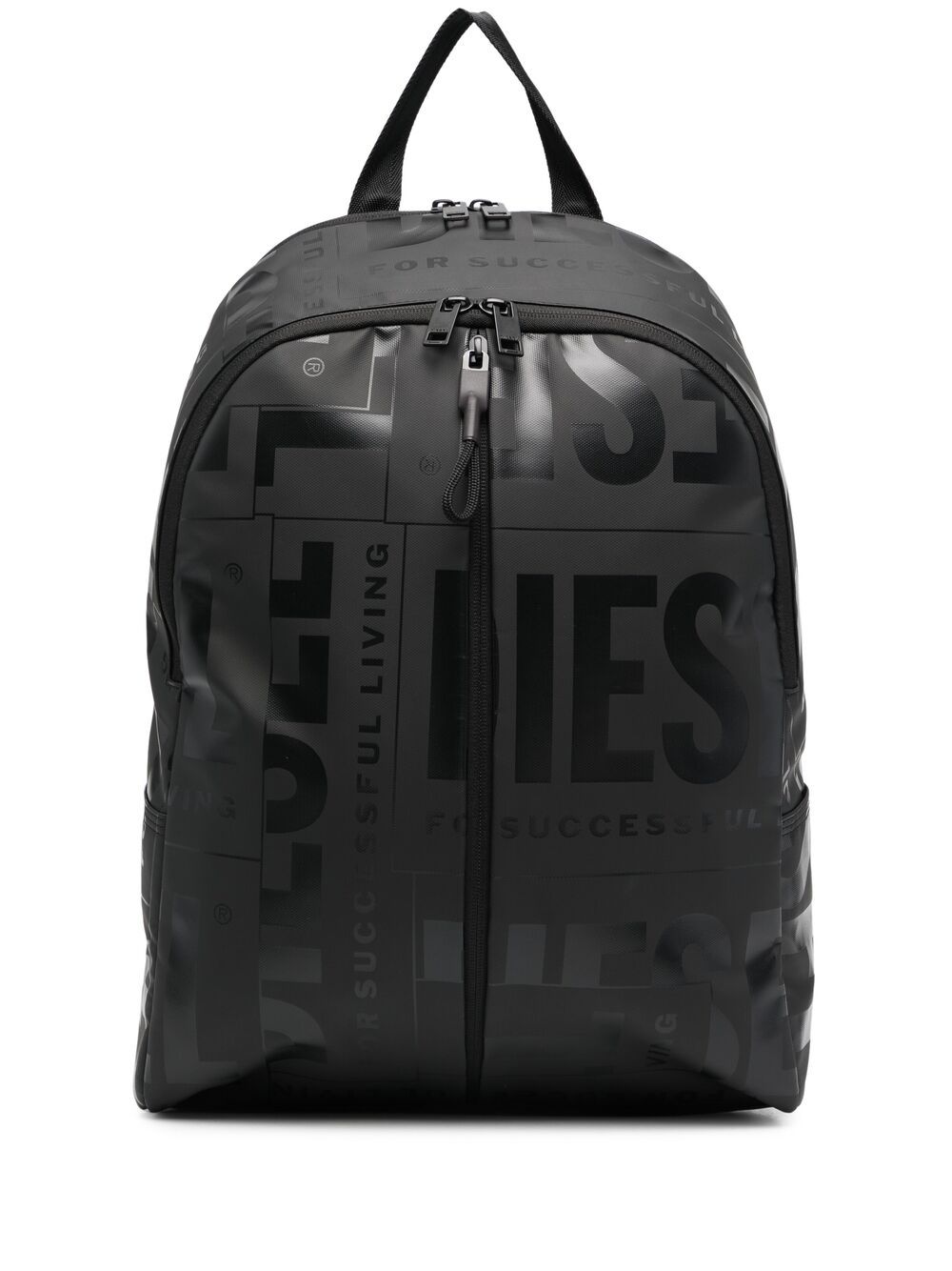 Diesel Bold Back Logo-debossed Faux-leather Backpack In Black