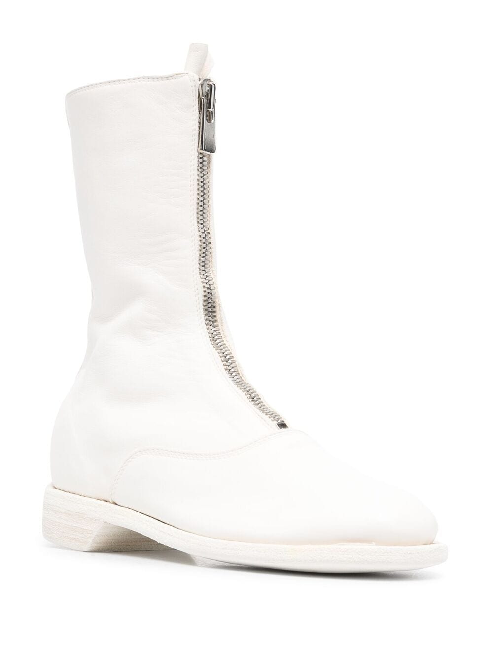 Shop Guidi 310 Zip-up Ankle Boots In White