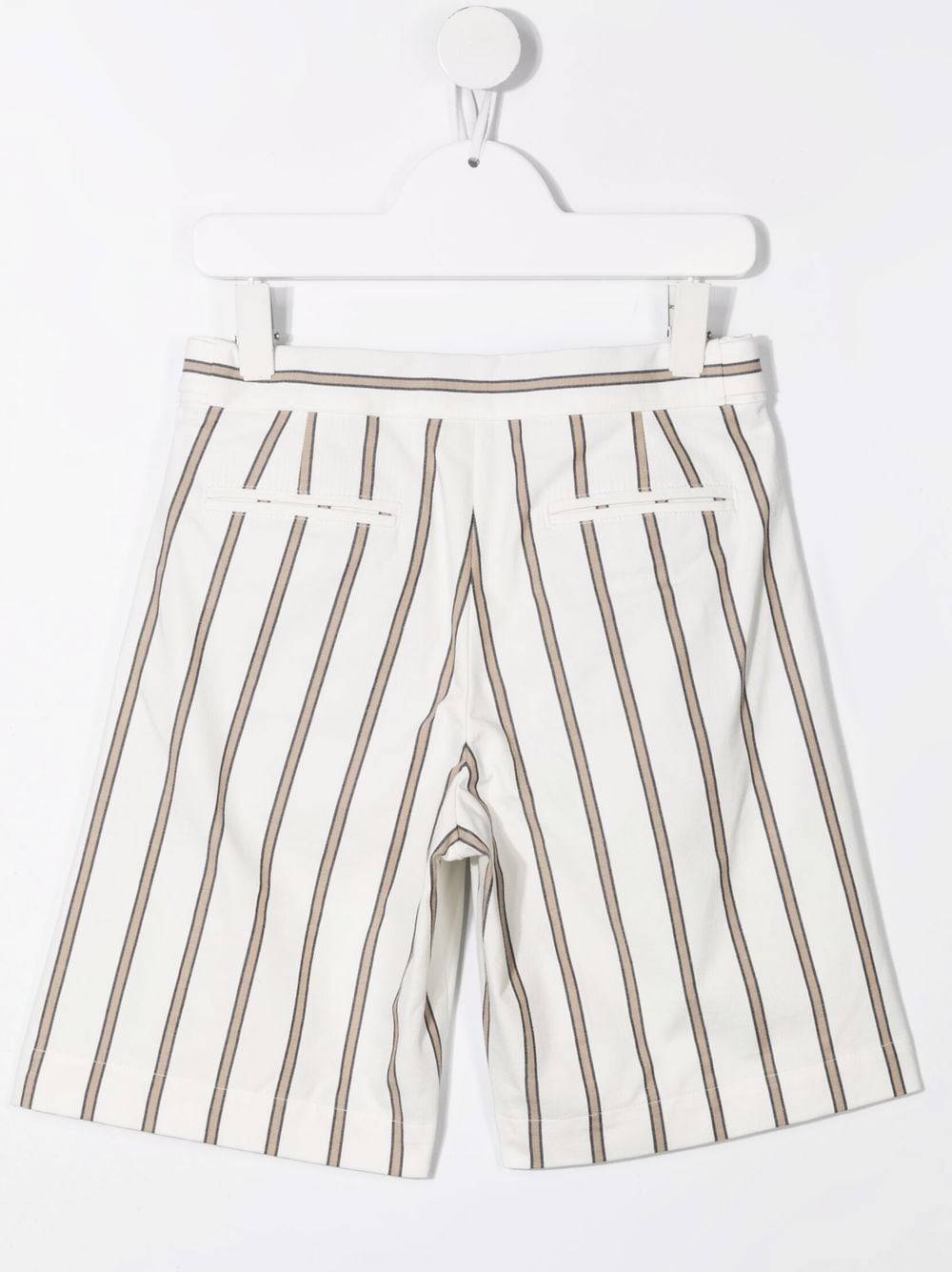 Shop Brunello Cucinelli Striped Straight-leg Shorts In White