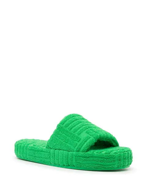 bottega veneta green terry slides