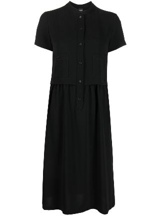 black shirt dress short sleeve