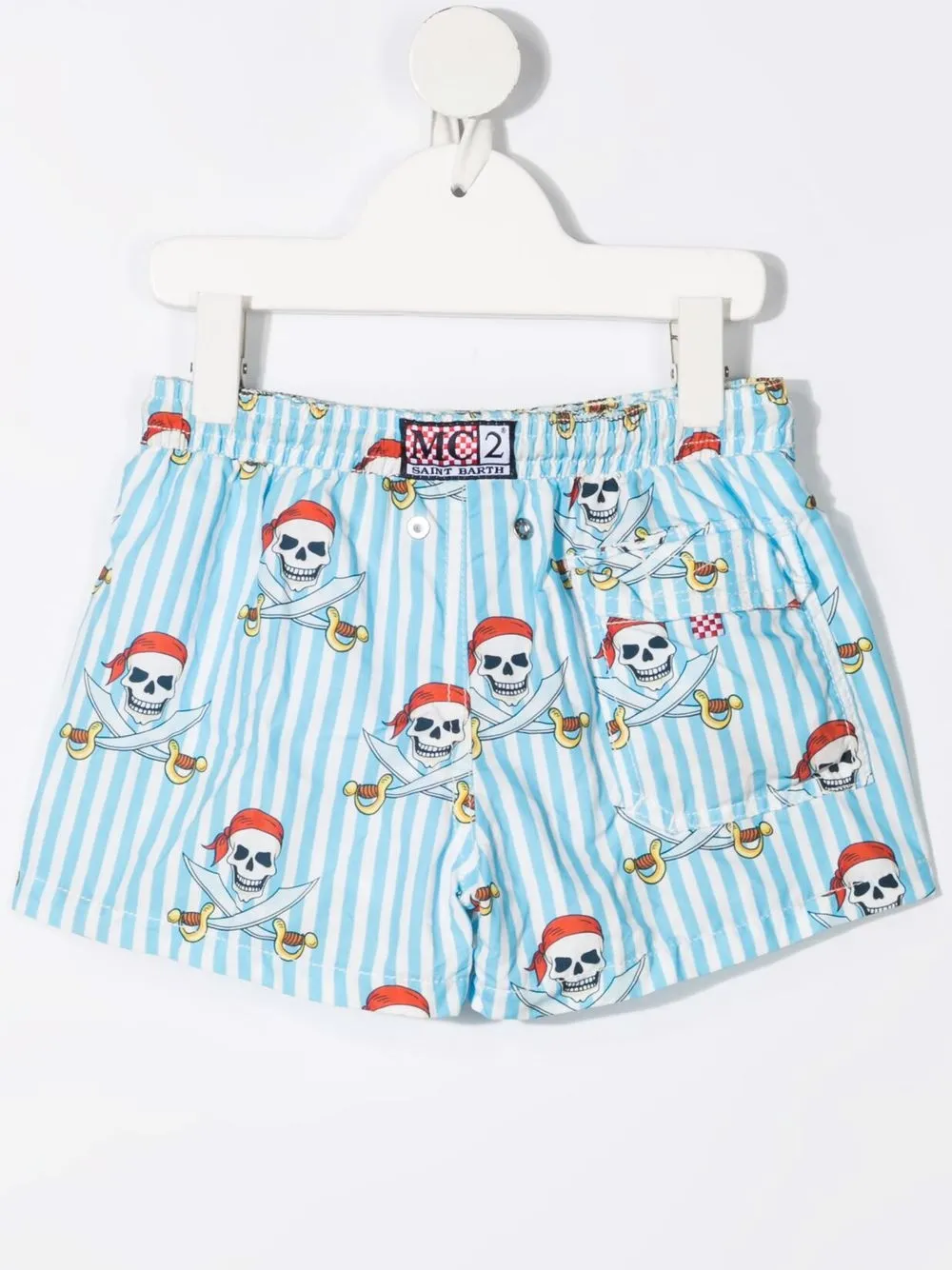 MC2 Saint Barth Kids Zwembroek met piratenprint - Blauw