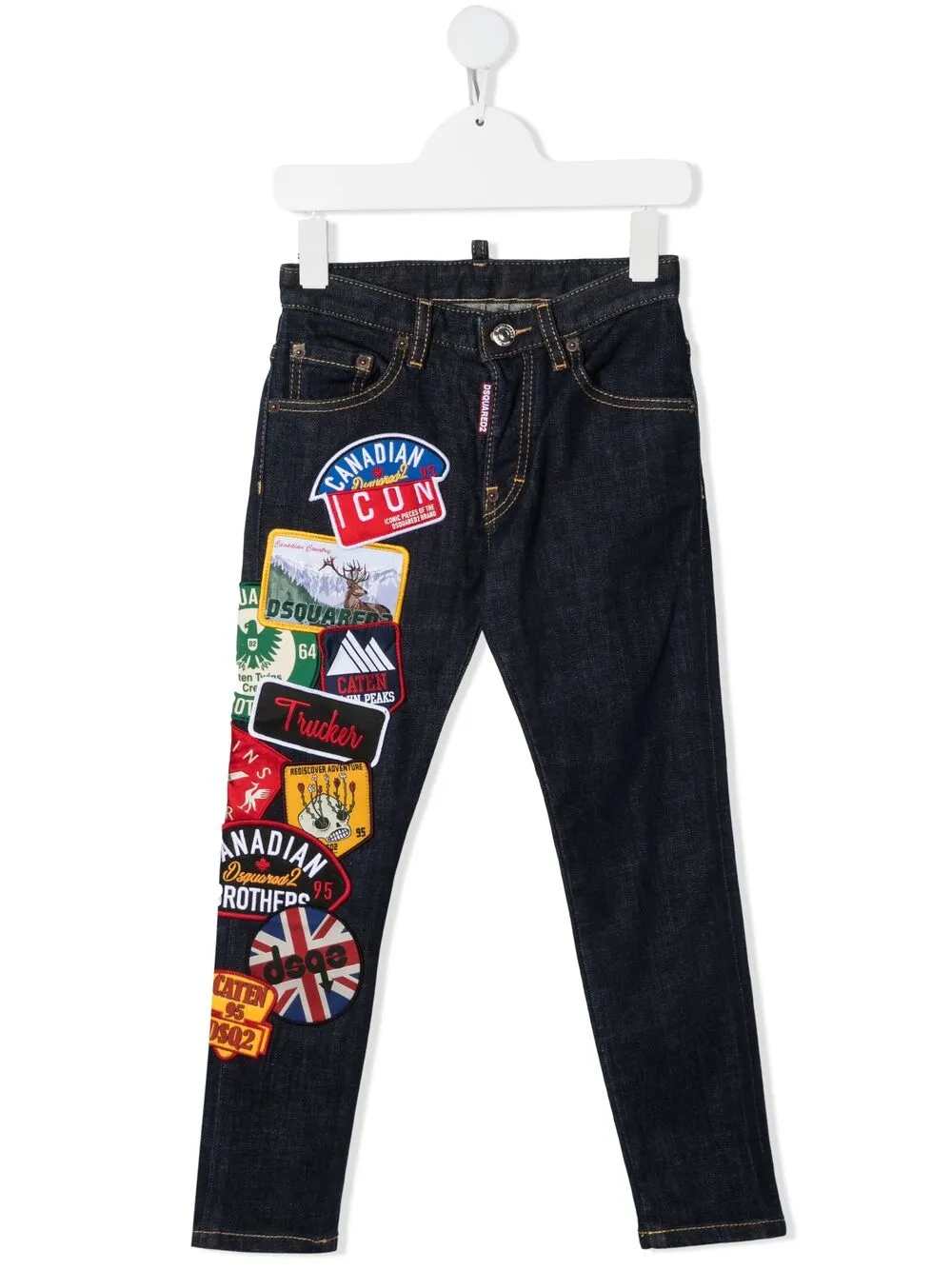 фото Dsquared2 kids джинсы прямого кроя с нашивками