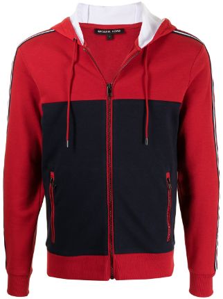 Michael Michael Kors red & blue logo-print zip-up hoodie for men |  CS1504L5MF at 