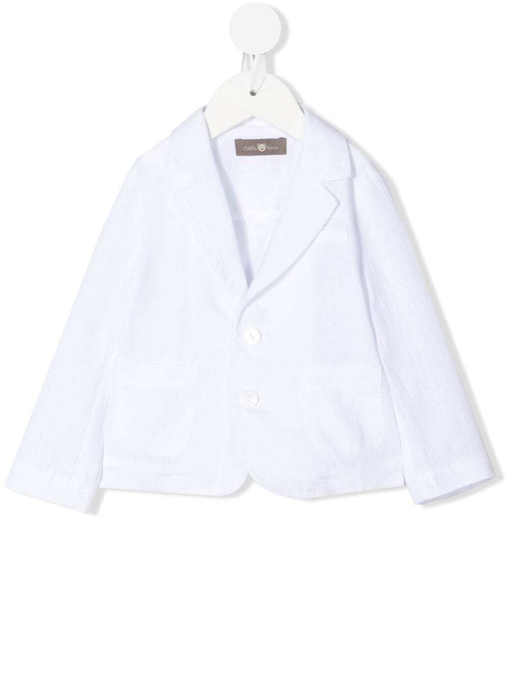 Little Bear Babies' Chenille-texture Notched-lapels Blazer In White