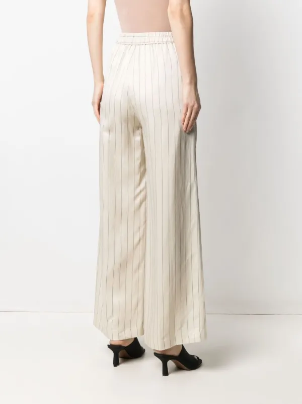 Nude stripe-print wide-leg Trousers 