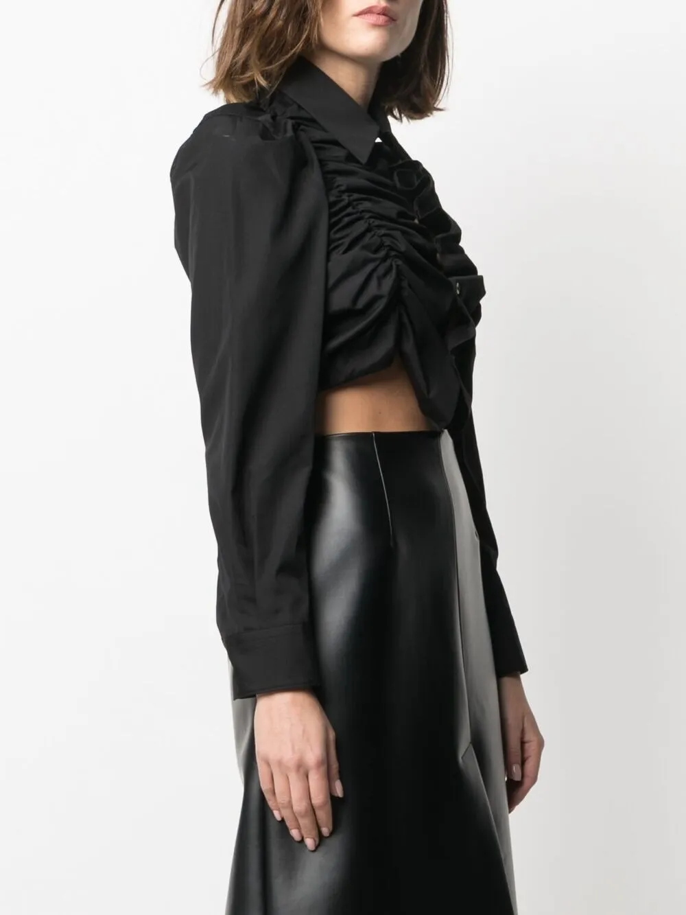 Comme Des Garçons Blouse met ruches Zwart