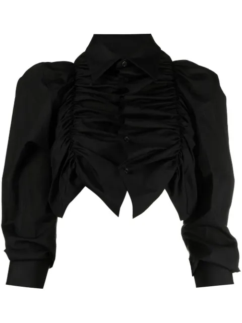 Comme Des Garçons ruched crop shirt