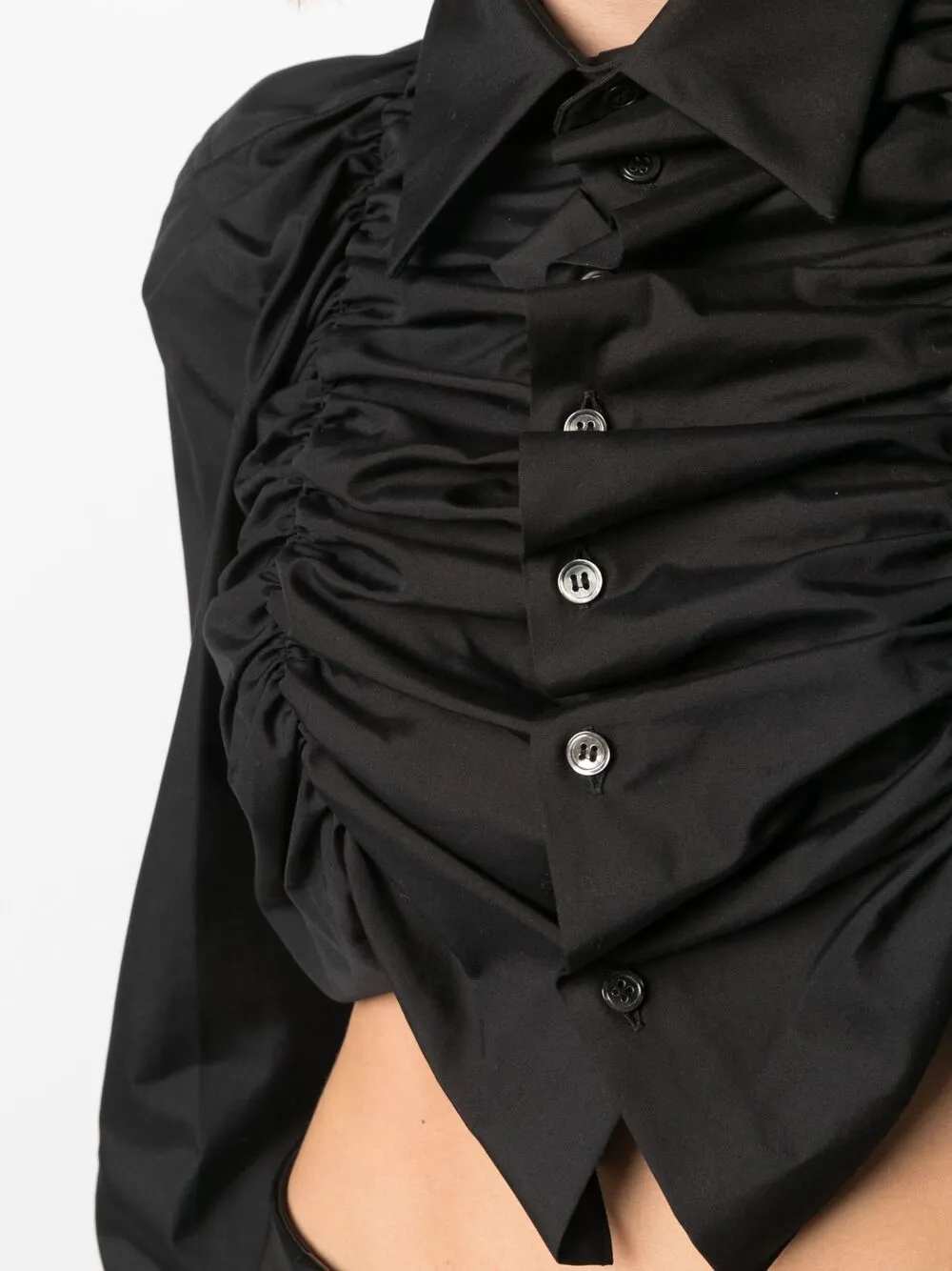 Comme Des Garçons Blouse met ruches Zwart
