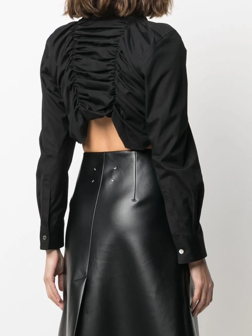 Comme Des Garçons Blouse met ruches Zwart