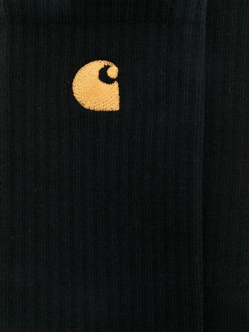  Carhartt Wip Logo-embroidered Socks - Black 